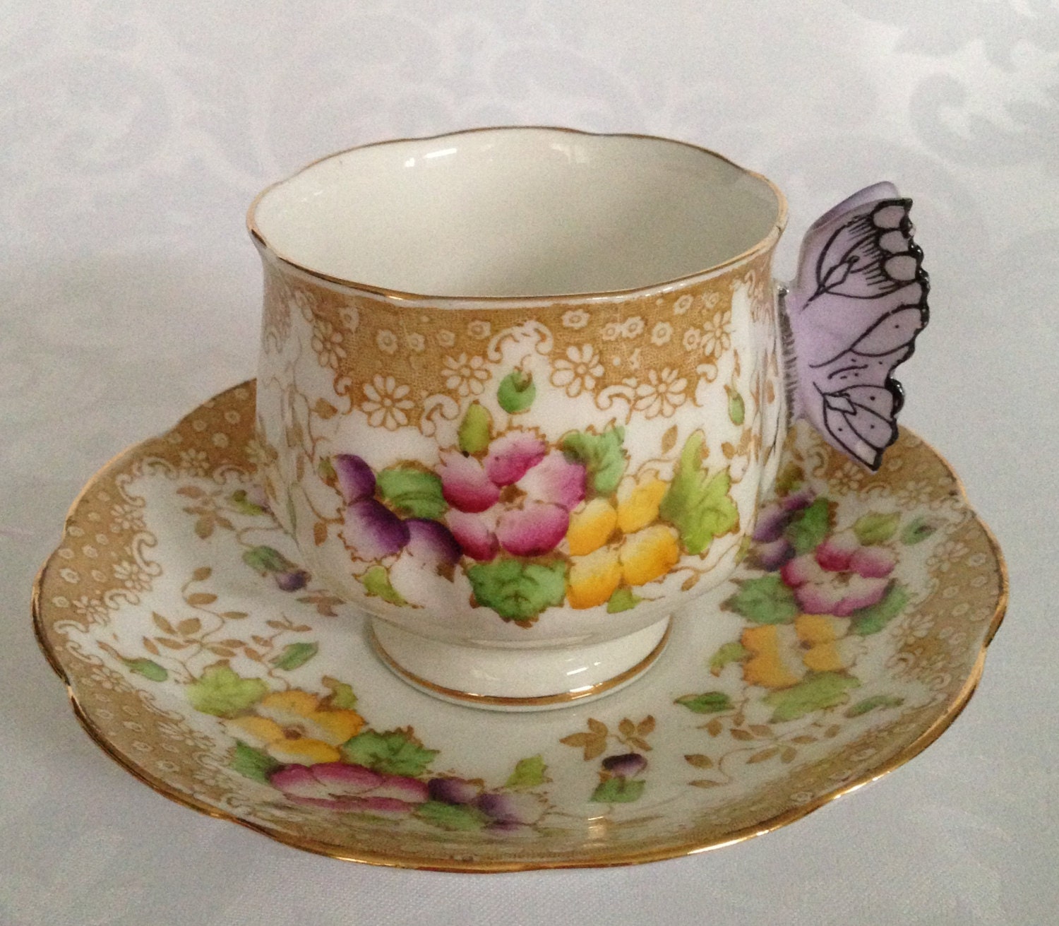 RESERVE for VI RARE Royal Albert Tea Cup with Butterfly Handle