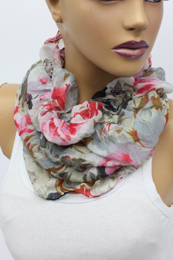 Chiffon Ruffle scarf infinity scarf circle scarf by OrganicScarf