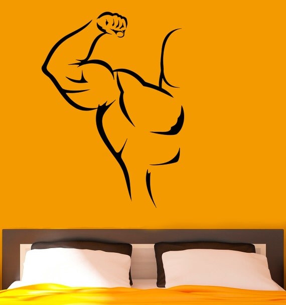 Bodybuilding Vinyl Decal Sport Muscles Stickers Wall Decals