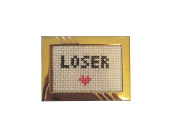 Loser framed cross stitch