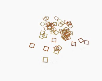3mm Gold Hollow Square, Nail Art Decals