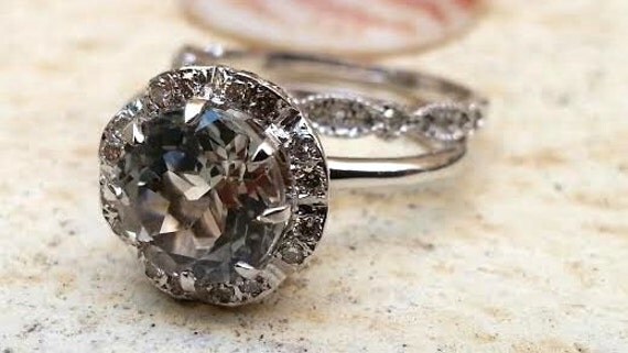 Bridal sets Engagement and Wedding Ring Promise ring Multiston