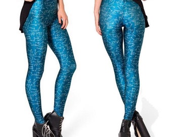 New Colorful Women Skinny printed Leggings Geometry Coordinate leggings ...