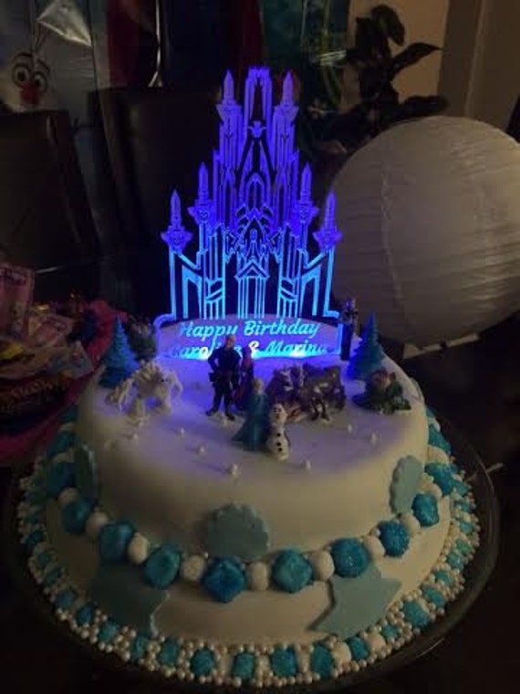 Frozen Castle inspired Cake Topper Personalized with LED