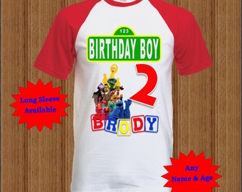 Sesame Street Birthday Shirt - Raglan Shirt Available