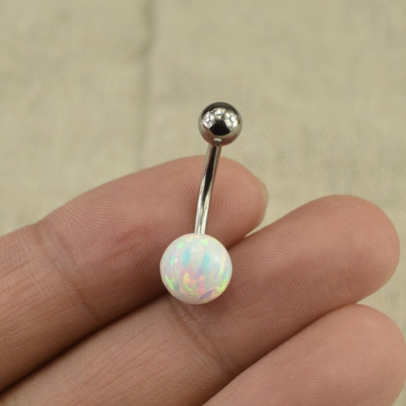 belly button ring opal belly button jewelrygirlfriend navel