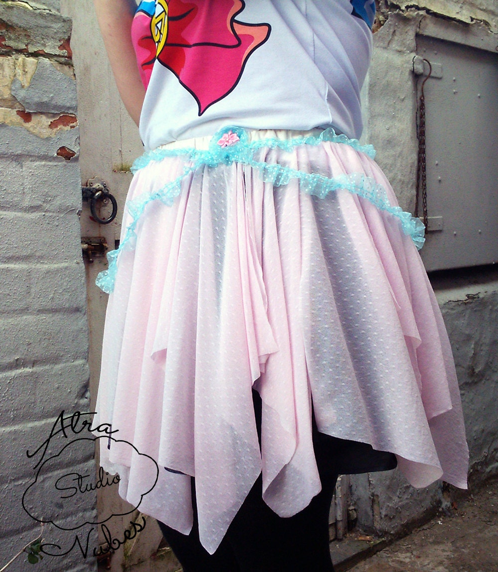 Fairy Kei Skirt Pastel Cotton Candy Pink Lightweight Overskirt