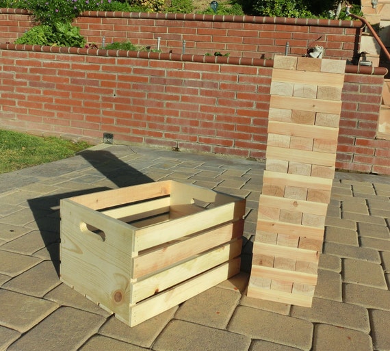 Giant Tumbling Blocks Game With Custom Crate by BackyarddDeluxee