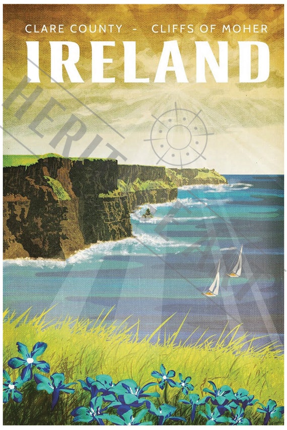 Ireland Vintage Travel Poster