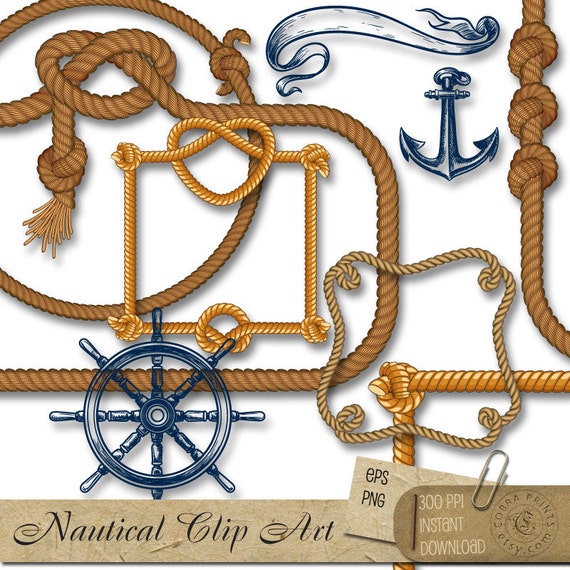 23 Nautical Frames and Embellishments EPS PNG by ScrapCobra