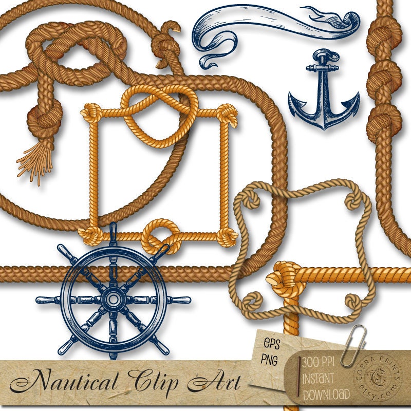 23 Nautical Frames and Embellishments EPS PNG by ScrapCobra