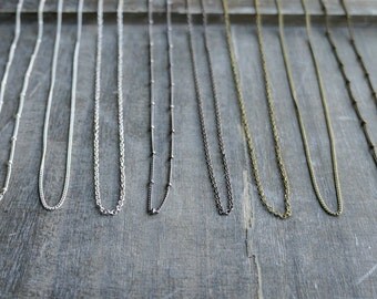 Plain Long Chain Necklace // Simple Gunmetal - Brass - Silver Necklace / Boho Style Layering Jewelry ... choose your chain length & style