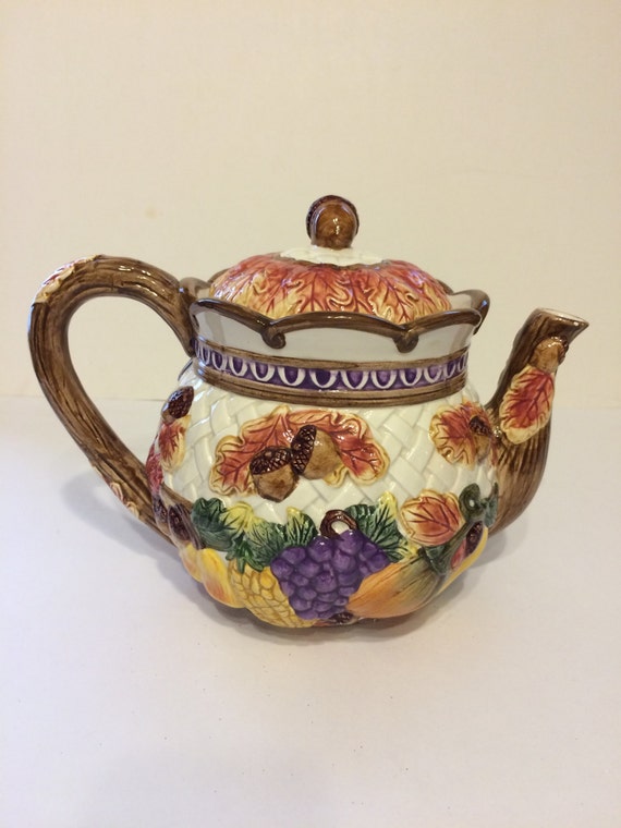 Vintage Fitz & Floyd Harvest Time Tea Pot