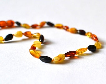 Baltic Amber Teething Necklace 13", Amber Teething Necklace, Baltic Amber Baby Jewelry