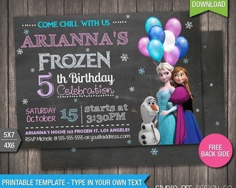 Frozen Invitation - 85% OFF - INSTANT DOWNLOAD - Printable Disney Frozen Birthday Invitation - DiY Personalize & Print - fr257