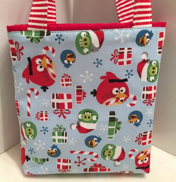 Angry Birds, Fabric Gift Tote Bag, Gift Wrap, Happy Birthday, Christmas