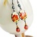Floral Cameo Earrings Vintage Poppy Limoges Rust Red Indigo Victorian Jewelry