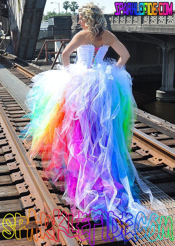 rainbow wedding dresses