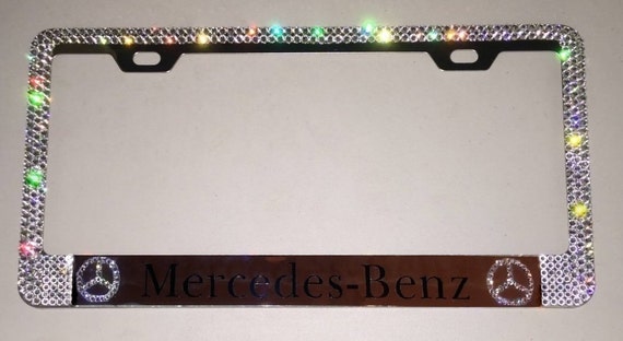 Mercedes license plate frames crystal