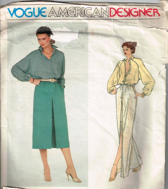 Bill Blass Vogue American Designer Pattern Vogue 2095 Blouse