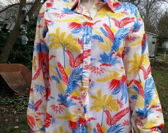 Womens 80s Shirt/ Vintage Blouse/ 80s Blouse / Vintage Shirt by Jack Winter Size 14