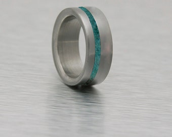 turquoise band ring mens titanium