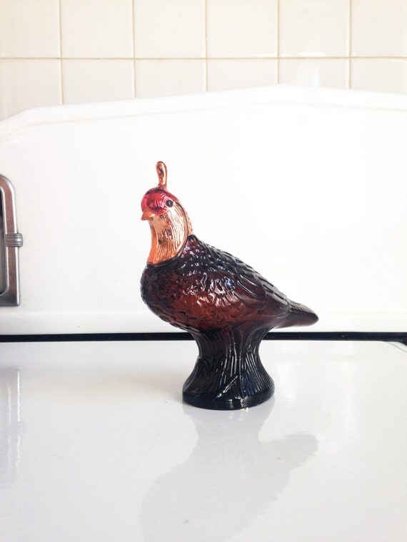 Vintage Avon Glass Quail Decanter