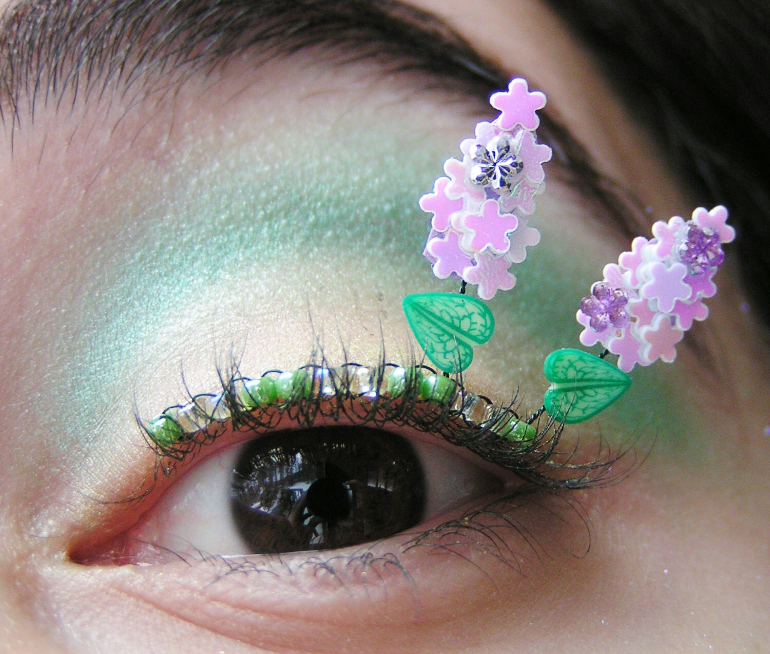 Lilac Eyelash Jewelry pastel purple flower false eyelashes
