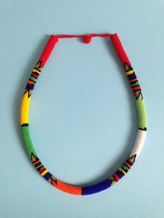 Traditional Zulu Necklace Multi Coloured