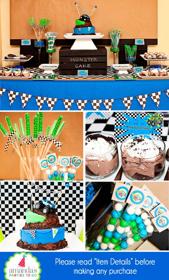 Monster Truck Party | Monster Truck Birthday | Monster Truck Printable | Monster Jam Party | Grave Digger | Amanda's Parties To Go Il_570xn