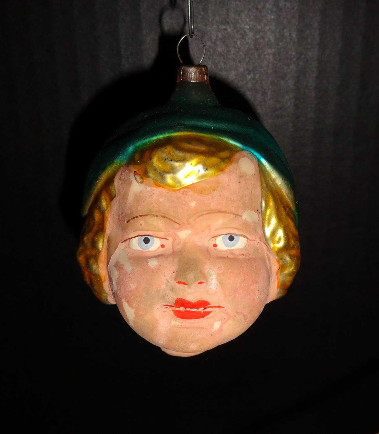 Antique Christmas Ornament Rare Flapper Girl 1920's