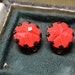 1950s West German Red Glass Clip Earrings