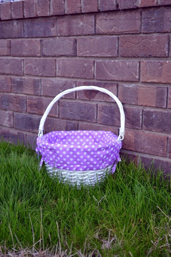 Personalized Purple Easter Basket Wicker by embellishboutiquellc