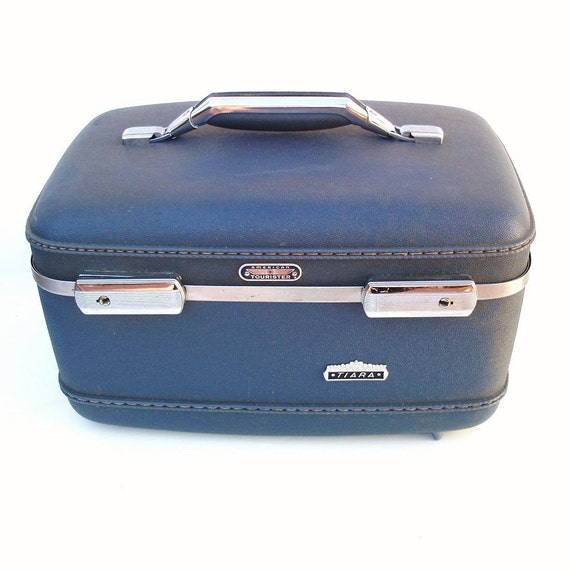 1960s American Tourister Train Case Tiara Blue by WhimzyThyme