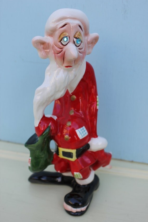 Vintage Christmas Ceramic Santa Elf Kreiss Company PRICE