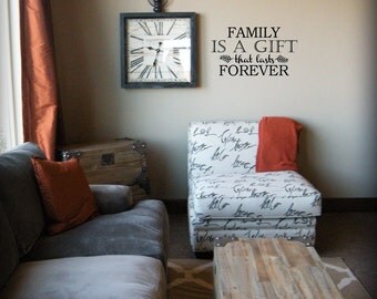 Family is a gift that lasts forever BC343 vinyl lettering family quote wall decal sticker mural wall lettering stickers
