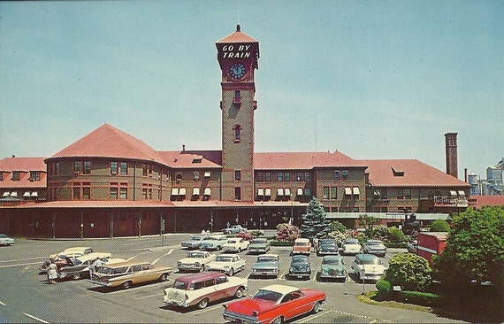 Vintage 1960s Portland Oregon Postcard Union Station