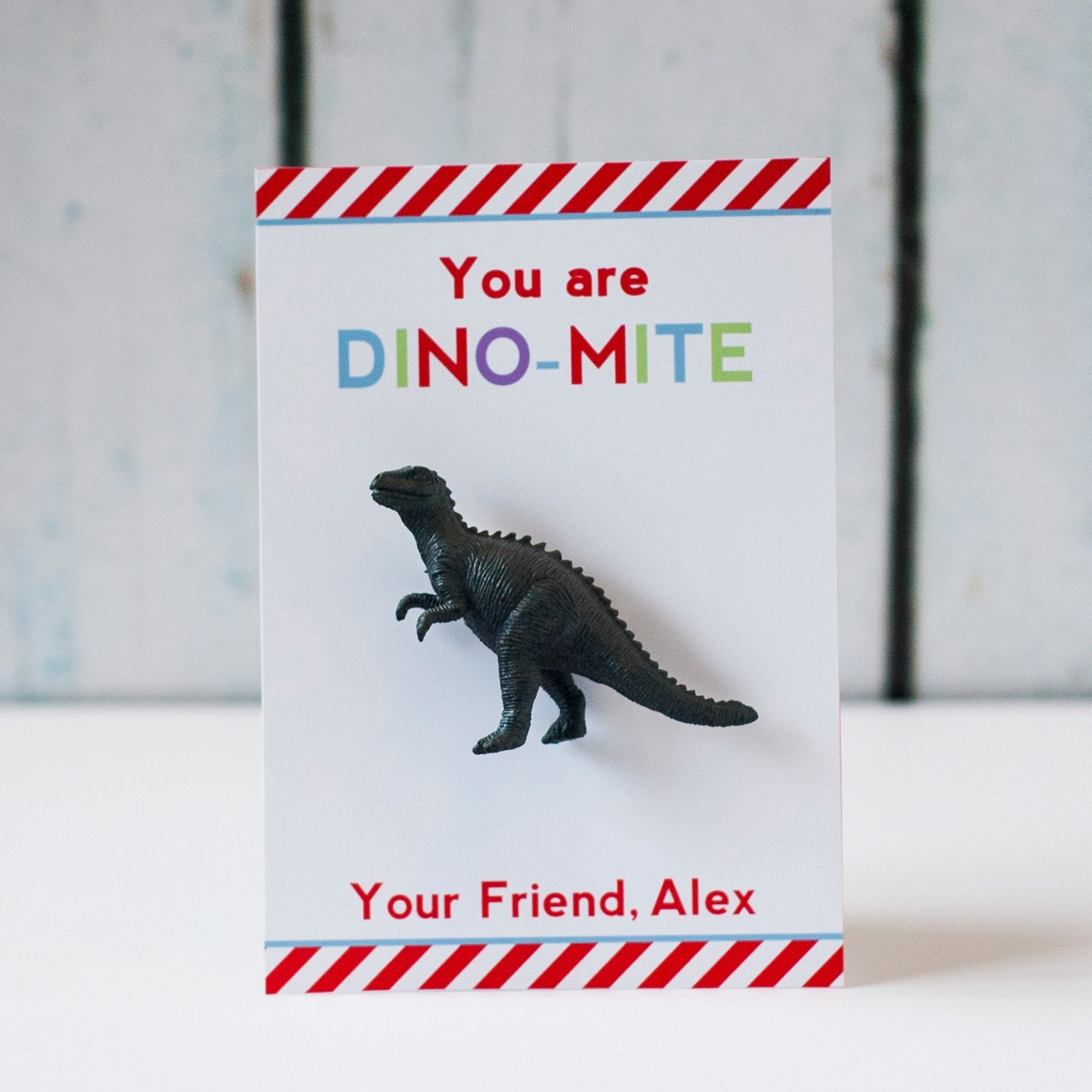 Printable Dino Mite Dinosaur kids Valentine