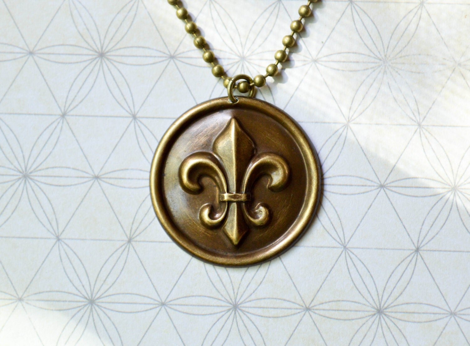 Men's Fleur De Lis Necklace Men's Jewelry by inthelavenderhaze