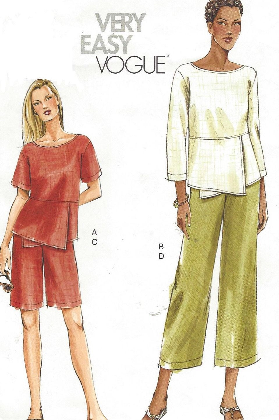 OOP Very Easy Vogue Sewing Pattern V7883 Womens Top or Tunic