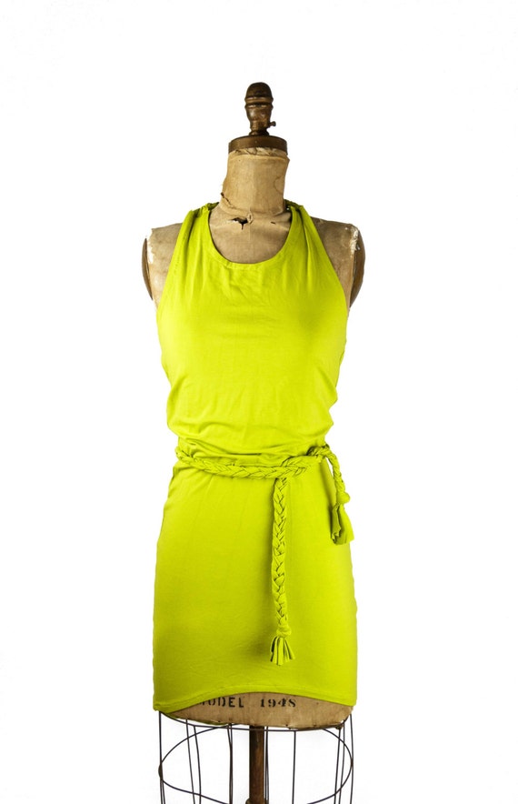Lime Green Summer dress by MashaApparel on Etsy