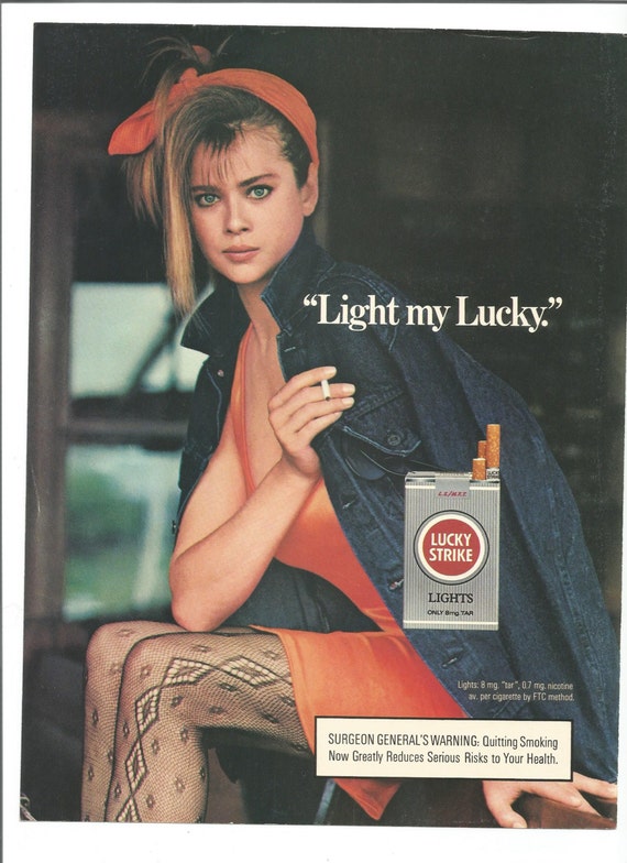 1985 Lucky Strikes Cigarettes Advertisement Smoking 80s Light