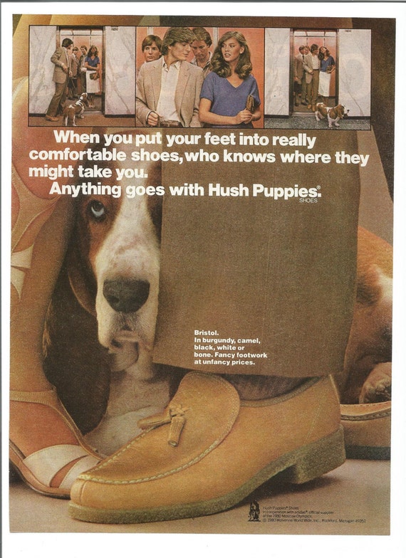 1980 Hush Puppies Advertisement 80s Mens Shoes by fromjanet