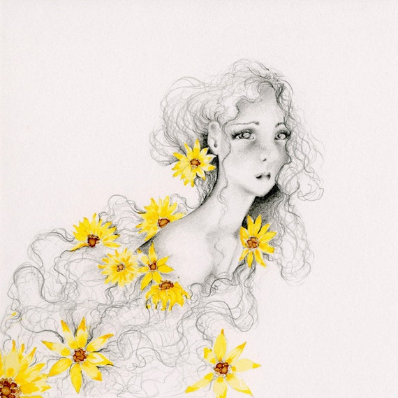 Gift for Her Fine Art Giclee Print of my Original Drawing of a