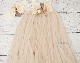 rustic champagne flower girls dress, flower girl dresses, tutu flower girl dress, burlap flower girl dress, flower girl dress, toddler