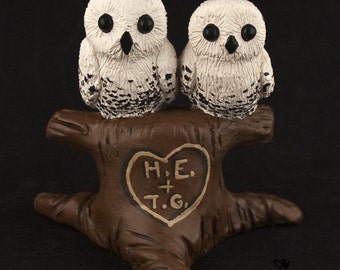Owls in Love Wedding Cake Topper