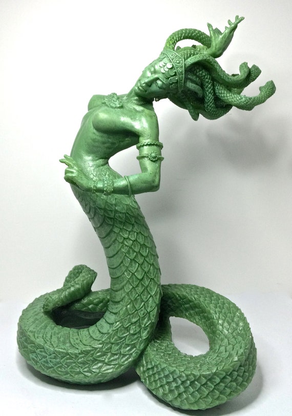 Medusa Statue, Jade Finish