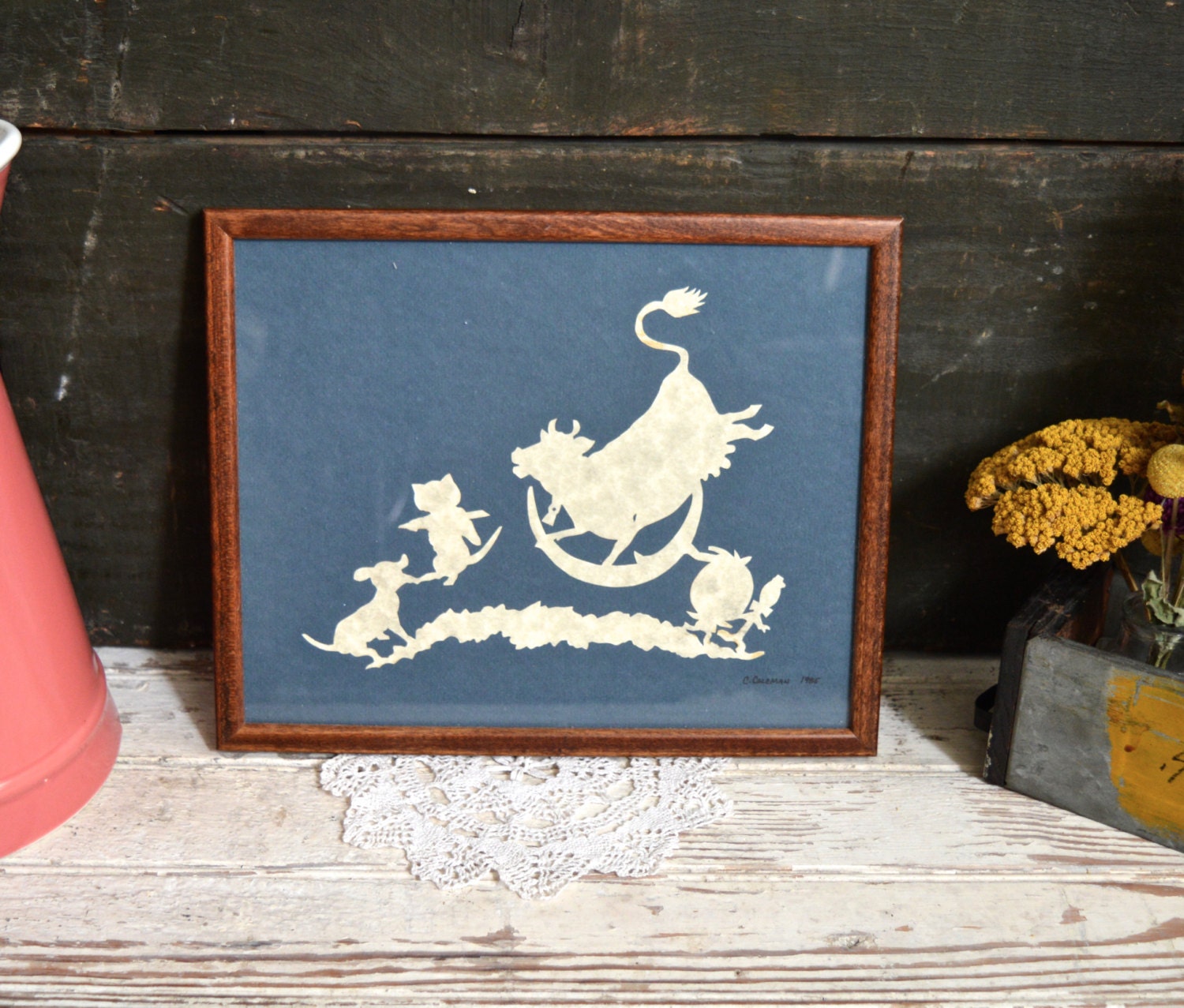 Vintage Nursery Rhyme Art Wall Hangings Neutral Decor Baby