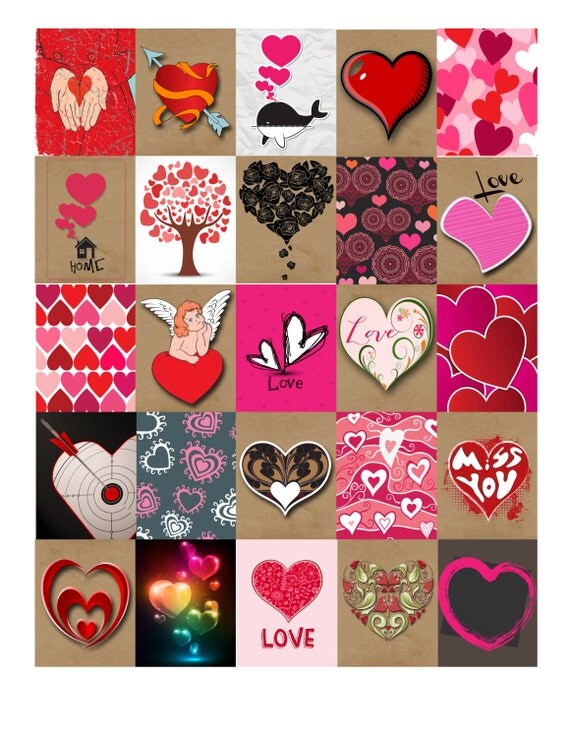 hearts life planner printable stickers 15x19