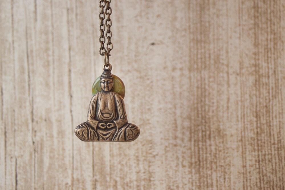 Buddha Necklace Buddhist Necklace Bohemian by rinnKdesigns on Etsy
